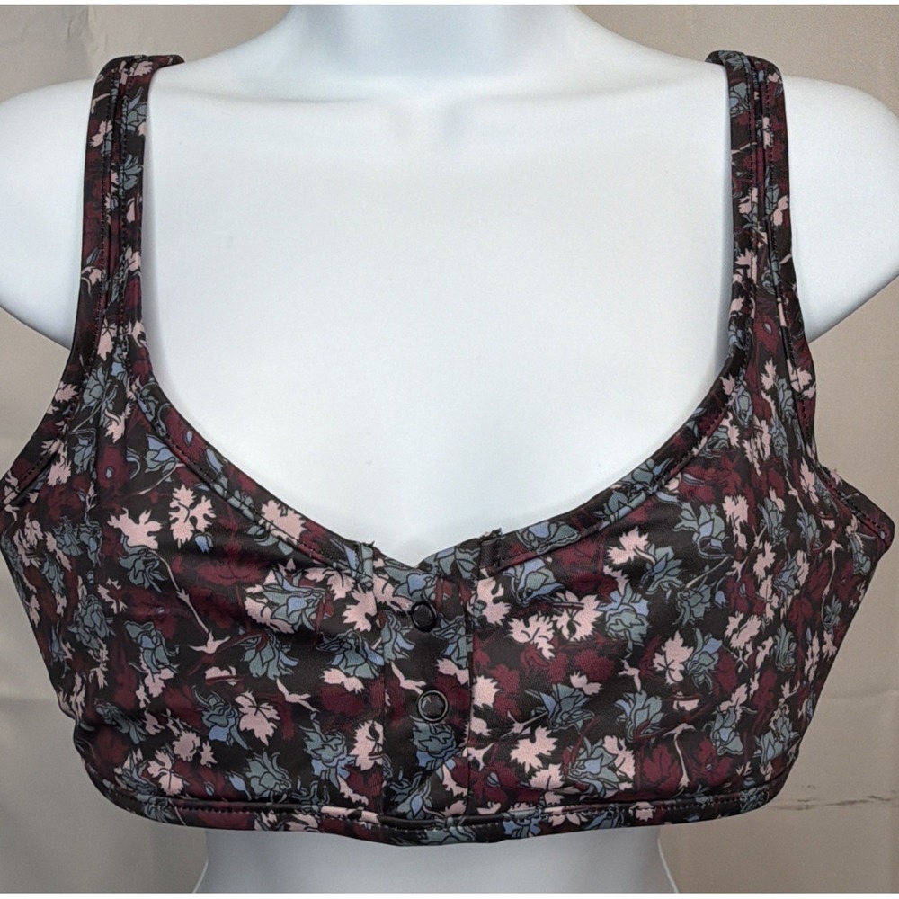 TAVIK Marlowe Underwire Crop Bikini Top Rose Noir Floral Women L NWT